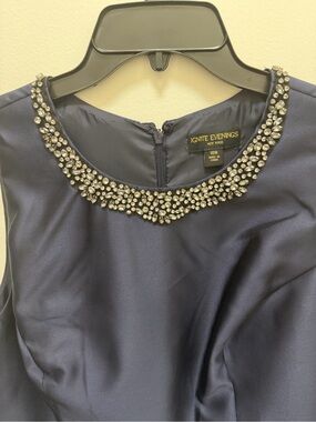 Ignite Evenings Navy Jewel-Trimmed Prom Dress